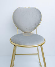 Heart-Shaped Chair with footrest - Grey