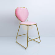 Heart-Shaped Chair with footrest- Pink
