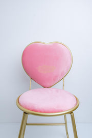 Heart-Shaped Chair with footrest- Pink
