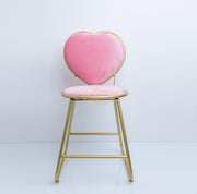 Heart-Shaped Chair with footrest- Pink