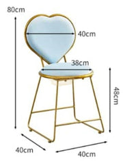 Heart-Shaped Chair with footrest- Pink