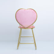 Heart-Shaped Chair with footrest- Pink