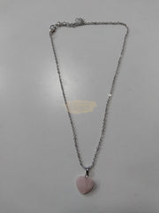 Heart Stone Pendant Necklace Light Rose Quartz Necklaces
