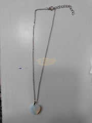Heart Stone Pendant Necklace White Opalite Necklaces