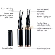 Heated Eyelash Curler USB Rechargeable False Eyelash Accessories