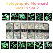 Holographic Mermaid Nail Sequins Set - Available in 5 designs 2 Nail Sequins
