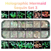 Holographic Mermaid Nail Sequins Set - Available in 5 designs 3 Nail Sequins