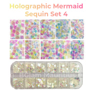 Holographic Mermaid Nail Sequins Set - Available in 5 designs 4 Nail Sequins