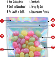 Holographic Resealable Foil Pouch Ziplock Bag 18*26cm (Bag only) Zipock Bags