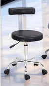 Hydraulic Adjustable Swivel Chair on Wheels | Black Hydraulic Rolling Stool