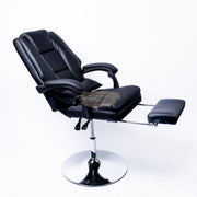 Hydraulic Recliner Chair with footrest & stool - Black