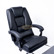 Hydraulic Recliner Chair with footrest & stool - Black