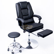Hydraulic Recliner Chair with footrest & stool - Black