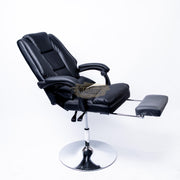 Hydraulic Recliner Chair with footrest & stool - Black