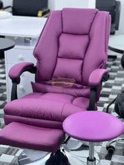 Hydraulic Recliner Chair with footrest & stool | Purple