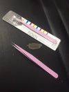 HZM Anti-Static Stainless Steel Pointed Tip Tweezers - Pink Lash Extension Accessories