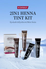 ICONSIGN 2-in-1 Coffee Henna Brow & Lash Tint Kit 15ml | Semi-Permanent Henna Brow Tint Kit