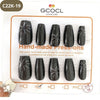 30pcs Glossy Coffin Gradient Press On Nails with UV Gel | C22K-19 | Size S