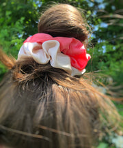 Silk Hair Scrunchies | Tri-Color | 3 pieces | sky blue, cream, pink