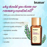 Inatur 100% Pure Rosemary Essential Oil 12ml Essential Oil