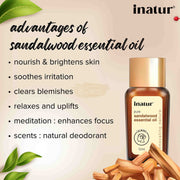Inatur 100% Pure Sandalwood Essential Oil 12ml Essential Oil