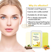 Inatur Bathing Bar - Sandal & Turmeric - 100% Soap Free Enriched with Butter & Natural Oils Soap