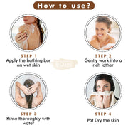 Inatur Bathing Bar - Sandal & Turmeric - 100% Soap Free Enriched with Butter & Natural Oils Soap