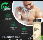 Inatur Charcoal Shower Gel - Deep Detox & Oil Control | Sulfate-Free - 400ml Shower Gel