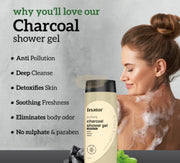 Inatur Charcoal Shower Gel - Deep Detox & Oil Control | Sulfate-Free - 400ml Shower Gel