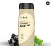 Inatur Charcoal Shower Gel - Deep Detox & Oil Control | Sulfate-Free - 400ml Shower Gel