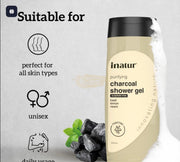 Inatur Charcoal Shower Gel - Deep Detox & Oil Control | Sulfate-Free - 400ml Shower Gel