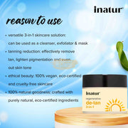 Inatur De-Tan 3 in 1 100g Face Scrub