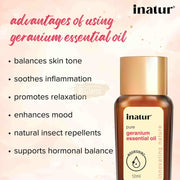 Inatur Geranium Essential Oil 12ml Essential Oil