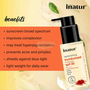 Inatur Kumkumadi Sunscreen with SPF30 50ml Face Moisturizer