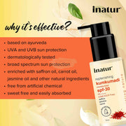 Inatur Kumkumadi Sunscreen with SPF30 50ml Face Moisturizer
