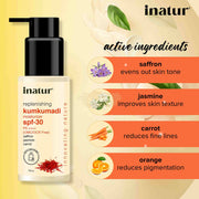 Inatur Kumkumadi Sunscreen with SPF30 50ml Face Moisturizer
