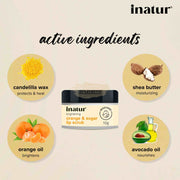 Inatur Orange Oil & Sugar Lip Scrub Lip Moisturizer