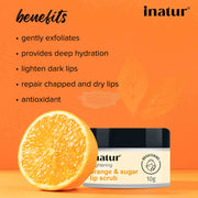 Inatur Orange Oil & Sugar Lip Scrub Lip Moisturizer