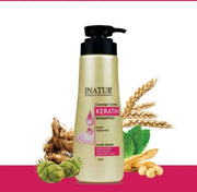 Inatur Shampoo - Keratin 350ml - Sulphate Free Organic Strengthens hair Shampoo