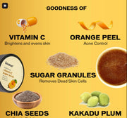 Inatur Vitamin C Sugar Scrub for Glowing Skin - 200g Body Scrub