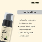 Inatur Charcoal Foaming Face Wash 100ml