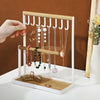Jewelry Display Stand | White Metal & Wood (Organizer only) Jewelry Holder