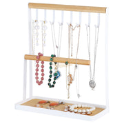 Jewelry Display Stand | White Metal & Wood (Organizer only) Jewelry Holder