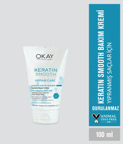 Okay Professional Keratin Smooth Repair Cream 100ml | No Rinse | For Dry & Damaged Hair