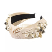 Knotted Pearl Headband Beige Hair Accessories