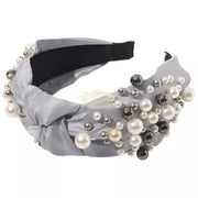 Knotted Pearl Headband Gray Hair Accessories