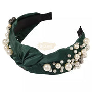 Knotted Pearl Headband Green Hair Accessories
