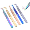L-Shaped Anti-static Eyebrow Tweezers with diamond Grip Lash Extension Accessories