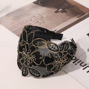 Lace Flower Wide Headband Black Hair Accessories