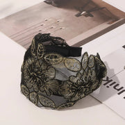 Lace Flower Wide Headband Green Hair Accessories